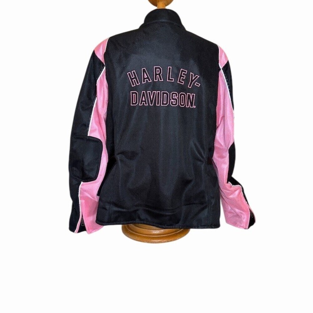 Harley-Davidson Womens Motorcycle Riding Jacket Black/Pink Mesh 2XL